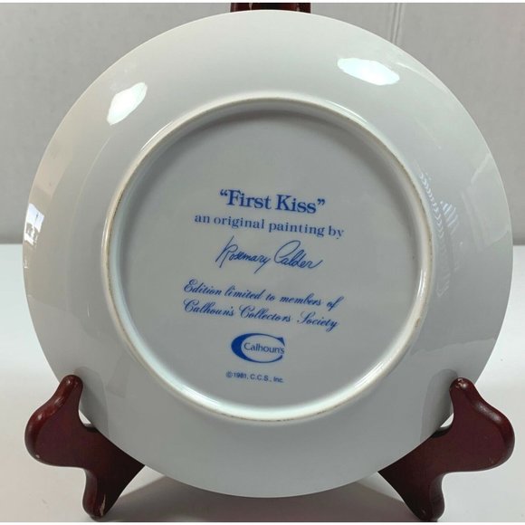 Rosemary Calder Collector Plate First Kiss Calhouns Collectors Society 1981 - Picture 3 of 8